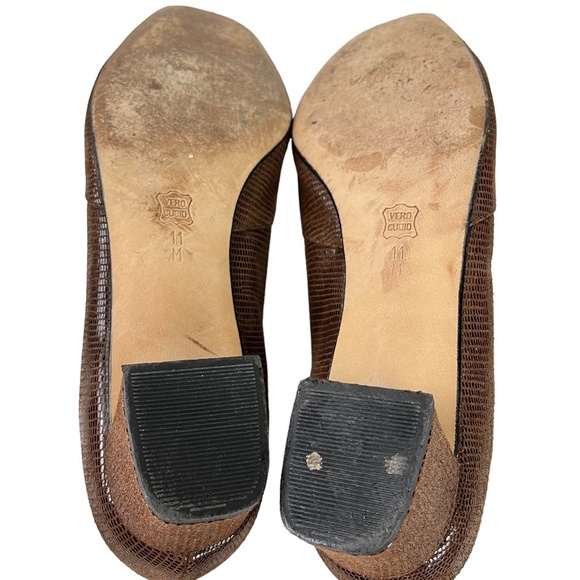 VAN ELI VANELI Genuine Leather Chocolate Brown Slip On Block Heel Pumps Shoes 11 - Picture 2 of 16